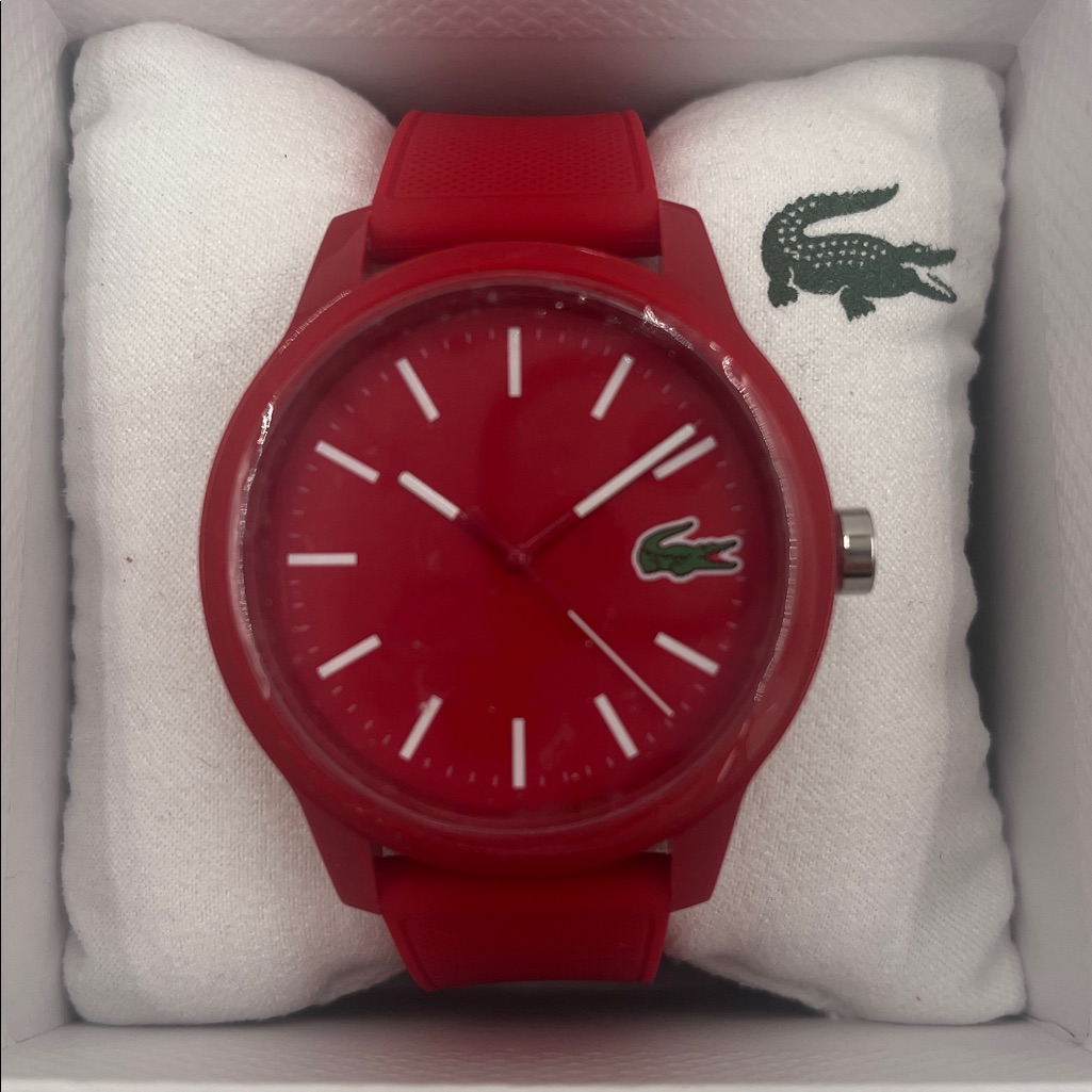 Lacoste Bold Red Rubber Strap Mens Watch